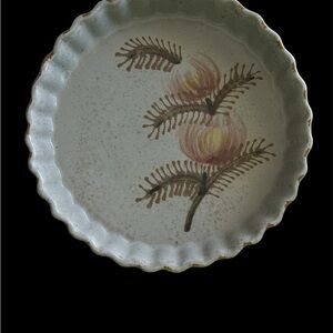 Floral Patterned Ceramic Pie Dish